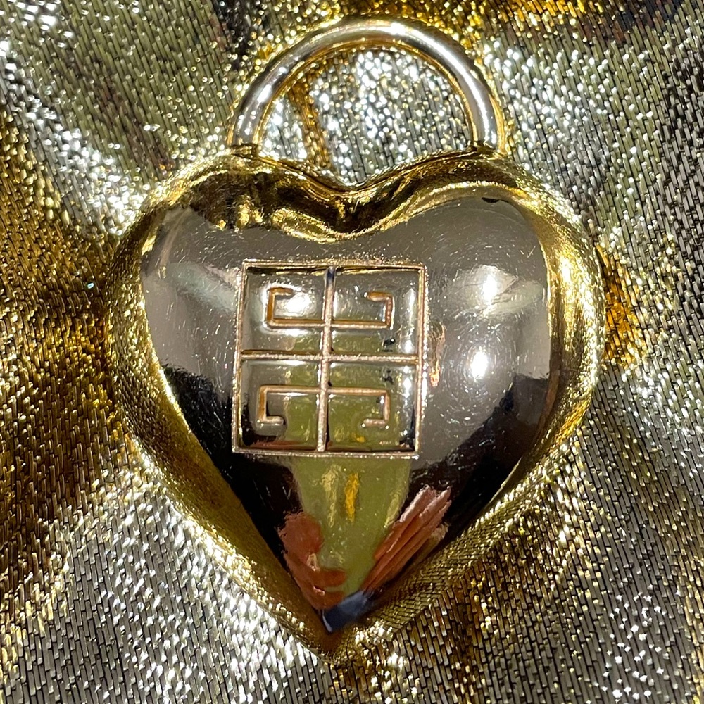 Vintage Givenchy Signed Heart Logo Brooch